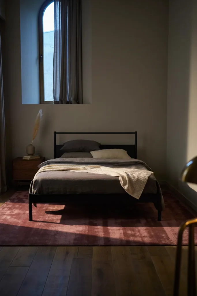 Black Metal Bed Frame Contrast