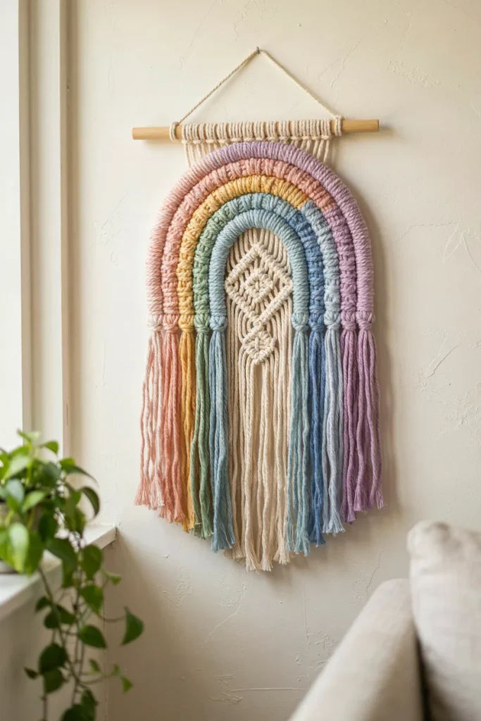  Boho Rainbow Macrame Wall Art