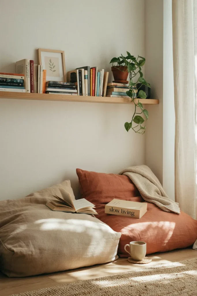 Cozy Reading Corner with Floor Cushions