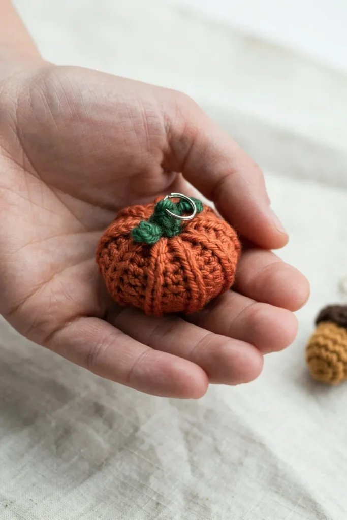 Crochet Pumpkin Keychain