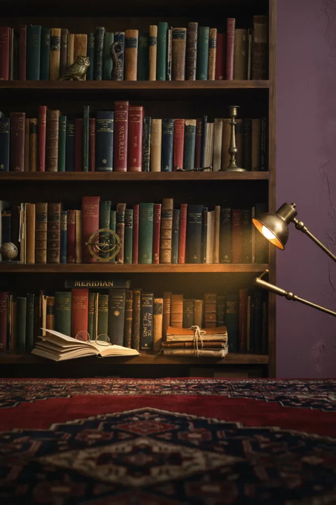 Dark Academia Bookshelf Styling