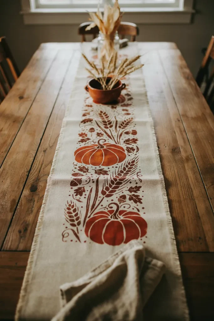  Fall Harvest Table Runner Stencil