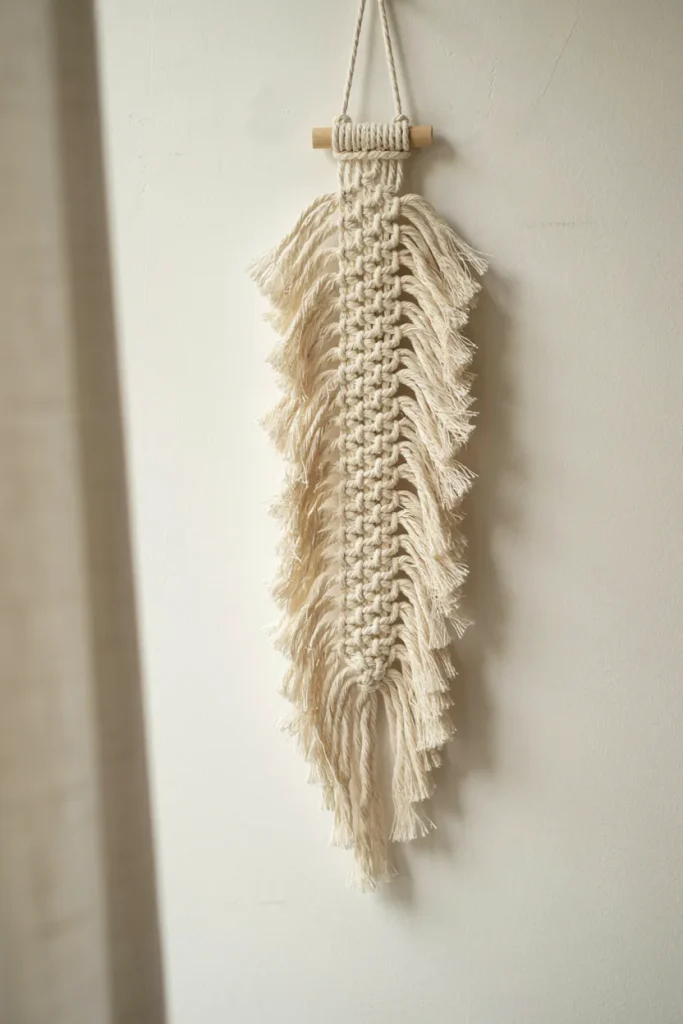 Feather-Shaped Macrame Design