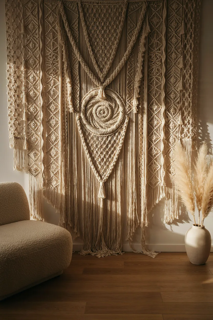 Giant Wall-to-Wall Macrame Installation