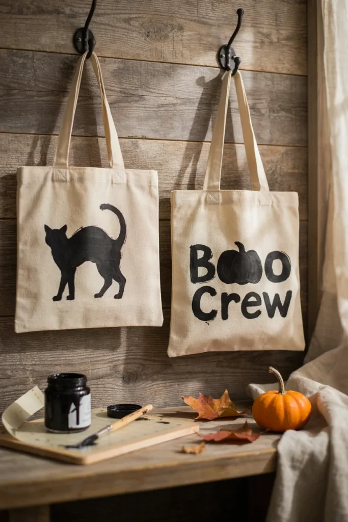 Halloween Stenciled Tote Bags