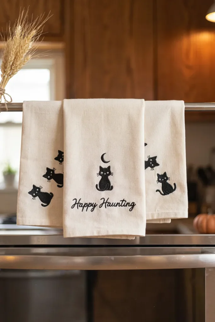 Halloween-Themed Kitchen Towels