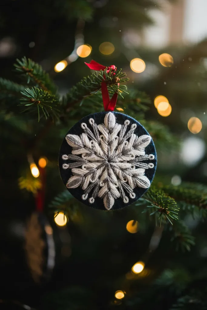 Holiday Snowflake Ornament Start Punch Needle 