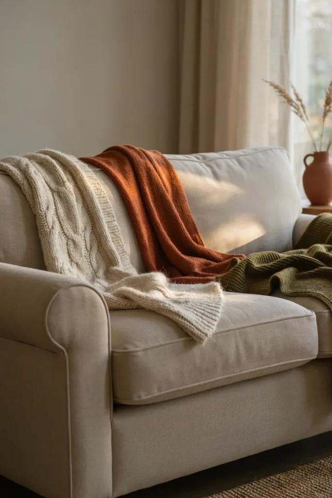 Layered Knit Throw Blankets