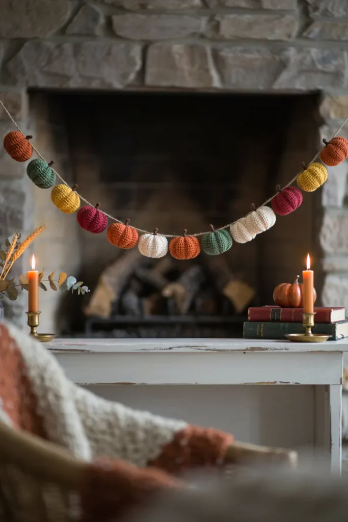 Mini Crochet Pumpkin Garland