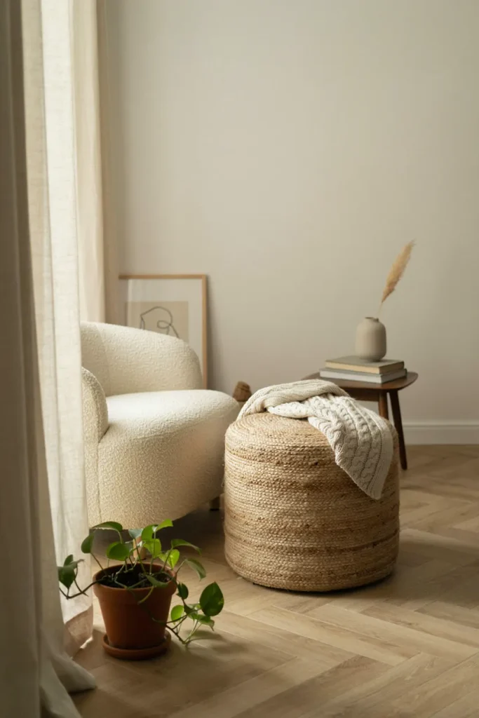 Natural Fiber Ottoman