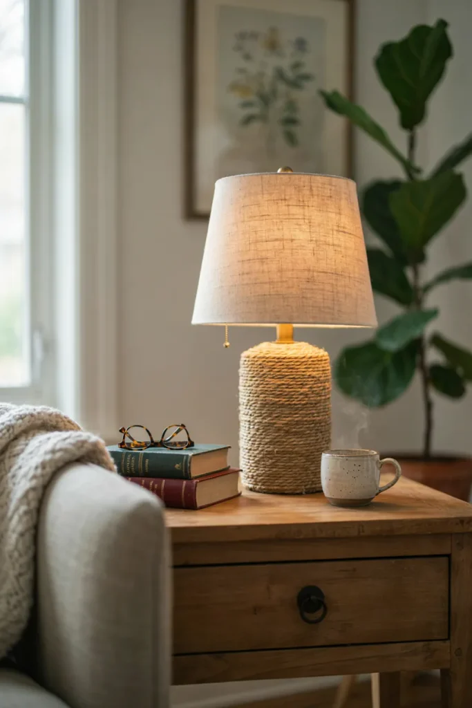 Natural Fiber Table Lamp Base