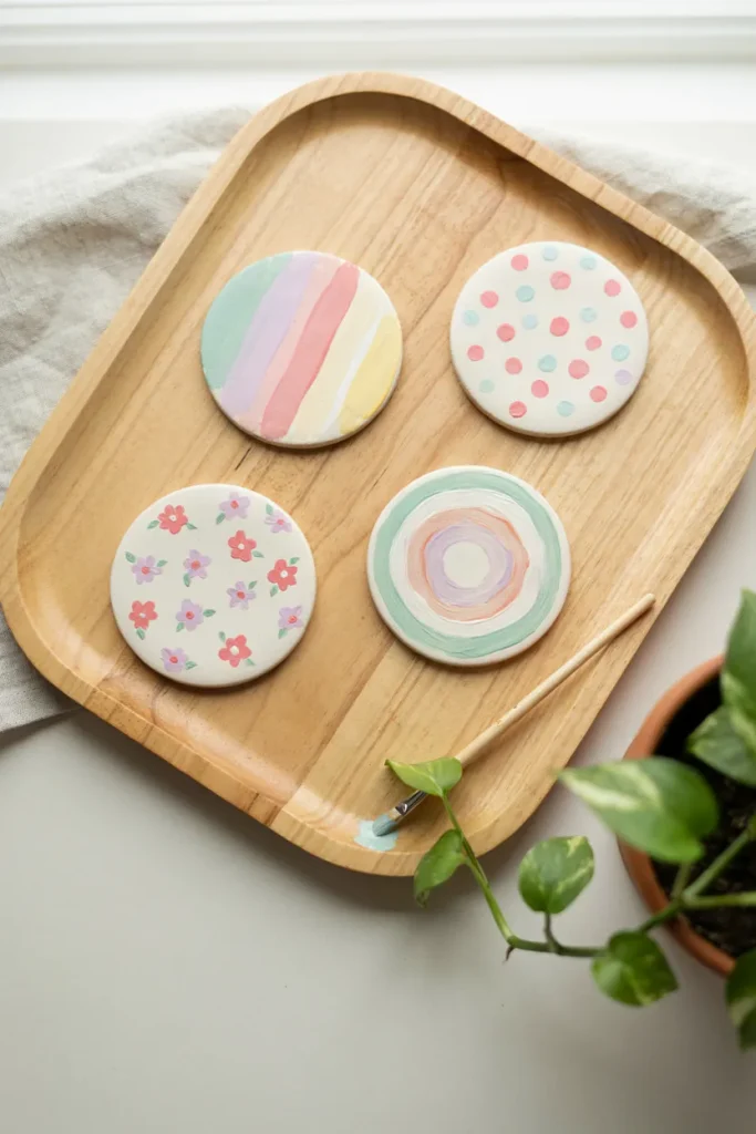 Plaster Coaster Set Painting Kit