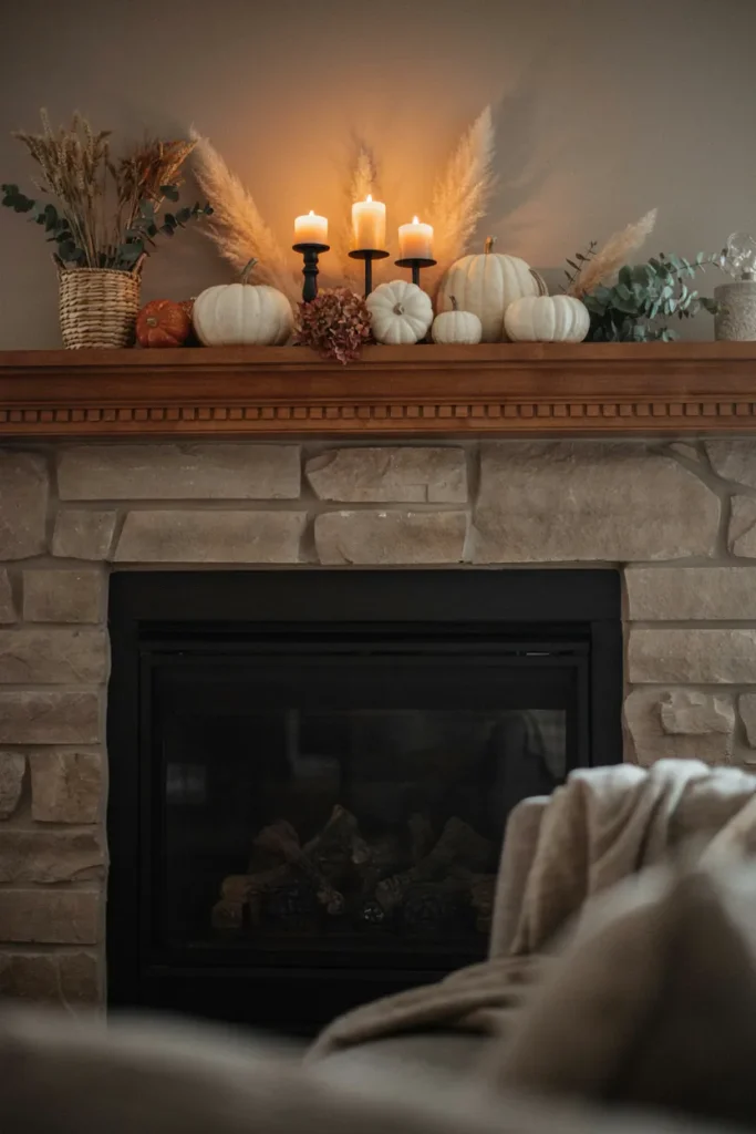 Pumpkin Vignette on the Mantel