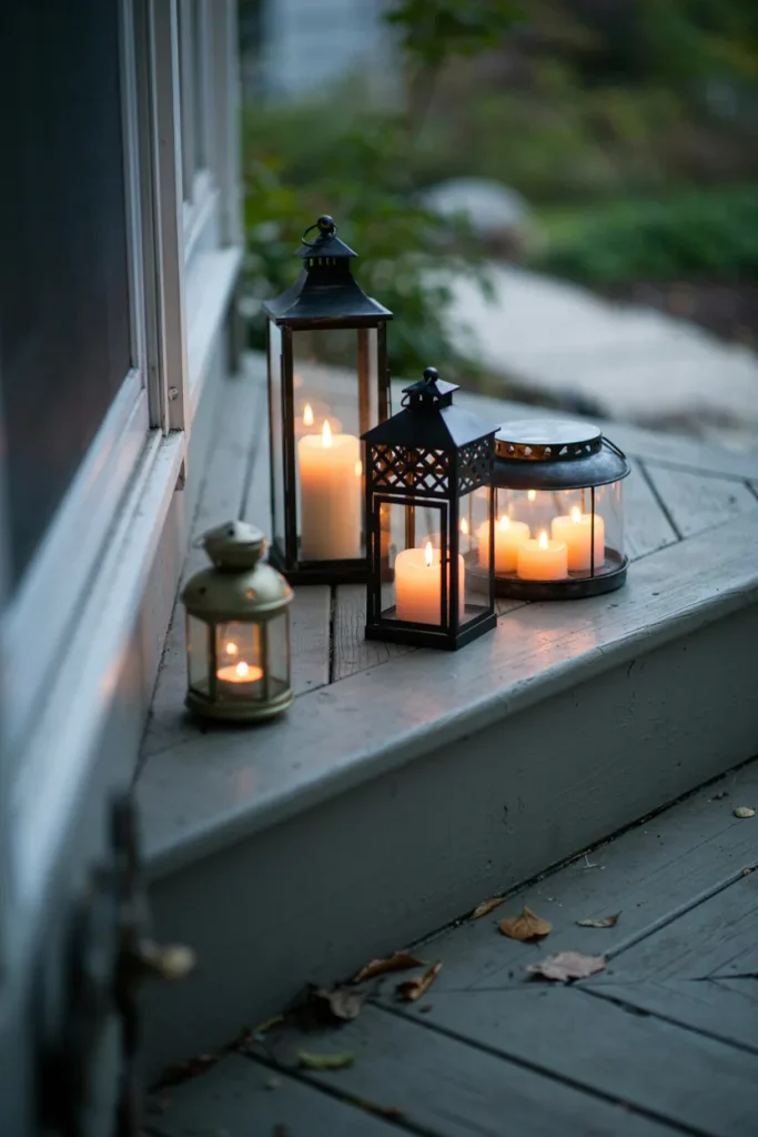 Rustic Lantern Display with Candles