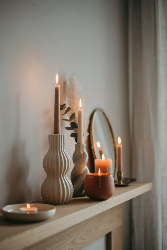 Sculptural Candle Holder Vignette