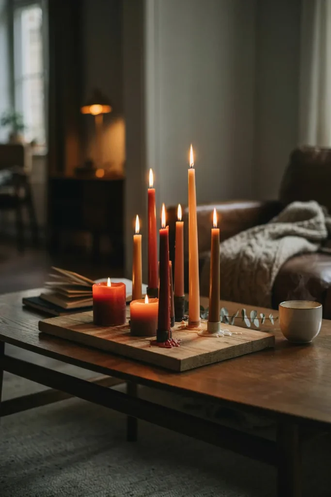 Warm Amber Candle Display