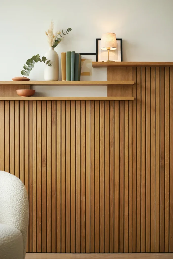 Warm Wood Paneled Wall
