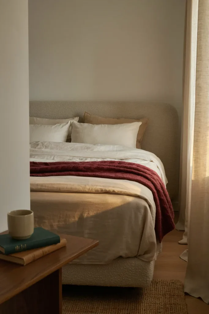 Warm Wool Throw on the Bed